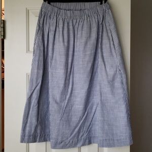 Gap Linen Seersucker Elastic Skirt w/ Pockets